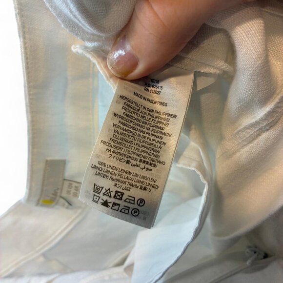 Boden 100% White Linen Tailored Trousers, Size 6 - Picture 7 of 7
